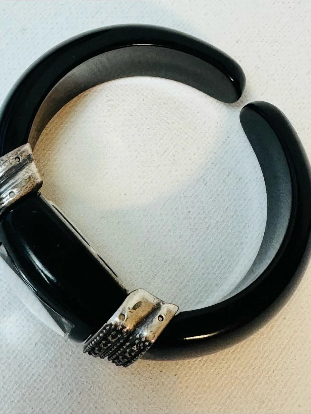 Vintage Vernier Chunky Black Acrylic Women's 6.25